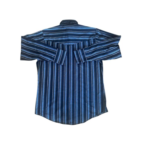 Vintage Ely Cattleman Shirt Mens Medium Black Striped Pearl Snap Western - Picture 2 of 2